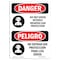 Signmission Safety Sign, OSHA Danger, 10" Height, Rigid Plastic, Do Not Enter Without Ear Spanish OS-DS-P-710-VS-1142 - alternate 1